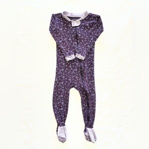 Burt's Bees Baby Purple Floral Footie